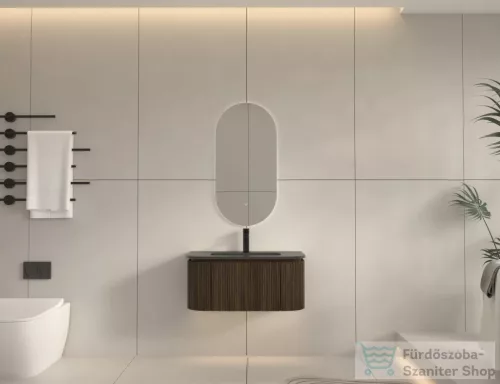 Arezzo Design SIERRA 80 cm-es, 2 ajtós, 1 fiókos alsószekrény pult, mosdó és csaptelep nélkül, dió AR-8187980BW