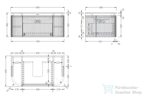 Arezzo Design SIERRA 80 cm-es, 2 ajtós, 1 fiókos alsószekrény pult, mosdó és csaptelep nélkül, matt fehér AR-8187980MW