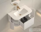 Arezzo Design SIERRA 80 cm-es, 2 ajtós, 1 fiókos alsószekrény pult, mosdó és csaptelep nélkül, matt fehér AR-8187980MW
