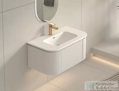 Arezzo Design SIERRA 80 cm-es, 2 ajtós, 1 fiókos alsószekrény pult, mosdó és csaptelep nélkül, matt fehér AR-8187980MW