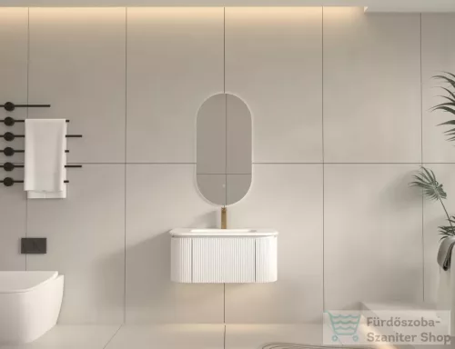 Arezzo Design SIERRA 80 cm-es, 2 ajtós, 1 fiókos alsószekrény pult, mosdó és csaptelep nélkül, matt fehér AR-8187980MW