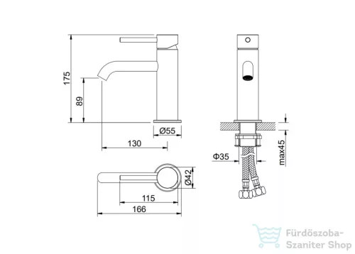 Arezzo Design ASTRO mosdó csaptelep leeresztő nélkül, szálcsiszolt arany AR-90011BG