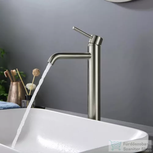Arezzo Design ASTRO magasított mosdó csaptelep leeresztő nélkül, szálcsiszolt nikkel AR-90012BN