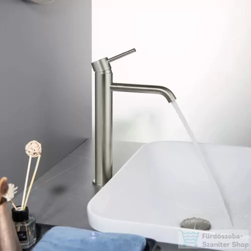 Arezzo Design ASTRO magasított mosdó csaptelep leeresztő nélkül, szálcsiszolt nikkel AR-90012BN