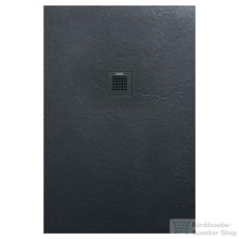   AREZZO design SOLIDSoft zuhanytálca 100x90 cm, ANTRACIT, színazonos lefolyóval (2 doboz) AR-90100A