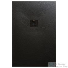   AREZZO design SOLIDSoft zuhanytálca 140x90 cm, FEKETE, színazonos lefolyóval (2 doboz) AR-90140B