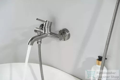 Arezzo Design ASTRO kádtöltő csaptelep zuhanyszettel, szálcsiszolt nikkel AR-90322BN
