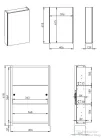 AREZZO design BASIC Tükrös szekrény 40 cm,1 ajtó AR-904651