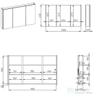 AREZZO design BASIC Tükrös szekrény 100 cm, 3 ajtó AR-904655