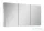 AREZZO design BASIC Tükrös szekrény 120 cm, 3 ajtó AR-904656