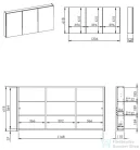 AREZZO design BASIC Tükrös szekrény 120 cm, 3 ajtó AR-904656