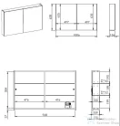 AREZZO design MEDIUM Tükrös szekrény 100 cm, 2 ajtó+technobox AR-904659