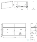 AREZZO design MEDIUM Tükrös szekrény 120 cm, 2 ajtó+technobox AR-904660