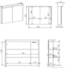 AREZZO design PREMIUM Tükrös szekrény 80 cm, 2 ajtó, technobox, LED lámpa panel AR-904664