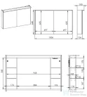 AREZZO design PREMIUM Tükrös szekrény 100 cm, 2 ajtó, technobox, LED lámpa panel AR-904665