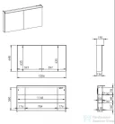 AREZZO design PREMIUM Tükrös szekrény 120 cm, 2 ajtó, technobox, LED lámpa panel AR-904666