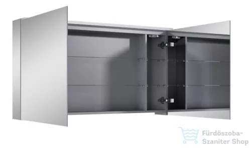 AREZZO design PREMIUM Tükrös szekrény 120 cm, 2 ajtó, technobox, LED lámpa panel AR-904666