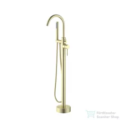   Arezzo Design ASTRO szabadon álló kádtöltő csaptelep zuhanyszettel, szálcsiszolt arany AR-905011BG