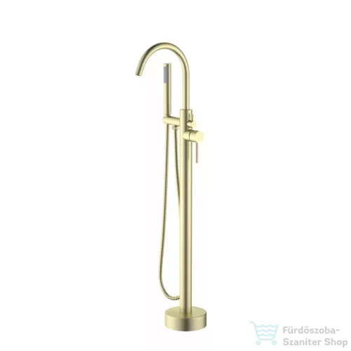 Arezzo Design ASTRO szabadon álló kádtöltő csaptelep zuhanyszettel, szálcsiszolt arany AR-905011BG