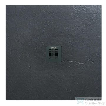   BEMUTATÓTERMI AREZZO design SOLIDSoft zuhanytálca 90x90 cm, ANTRACIT színazonos lefolyóval AR-9090A