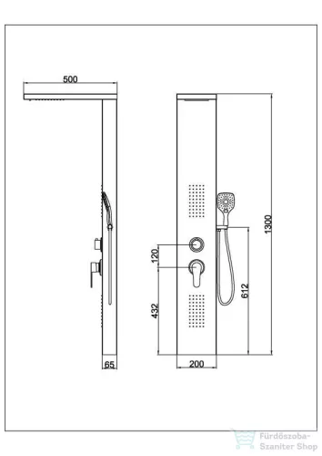AREZZO design COLUMBIA zuhanypanel, inox AR-9137