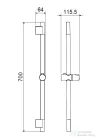 Arezzo Design ASTRO 70 cm-es zuhanyrúd, szálcsiszolt arany AR-B7006BG