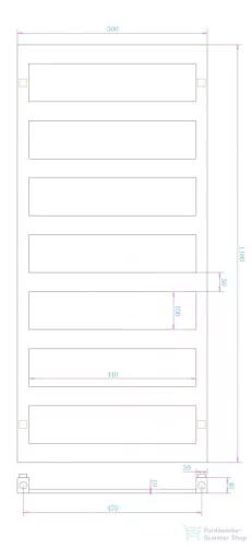 AREZZO design CUBE BLACK 1100x500 törölközőszárító radiátor, matt fekete AR-CB11050