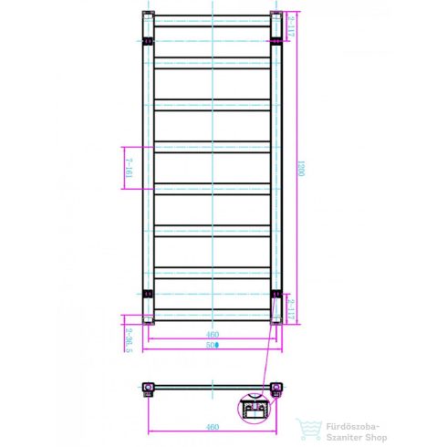 AREZZO design CUBE CHROME 1200x500 törölközőszárító radiátor, króm AR-CCR12050