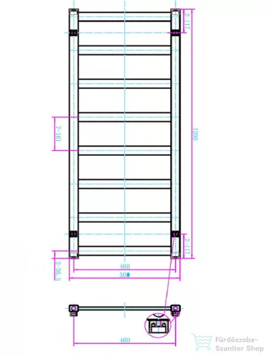 AREZZO design CUBE CHROME 1200x500 törölközőszárító radiátor, króm AR-CCR12050