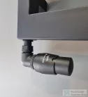 AREZZO design CORNERPEX termosztátos radiátor szelep, fekete, bal AR-CORNERPEX-B-L