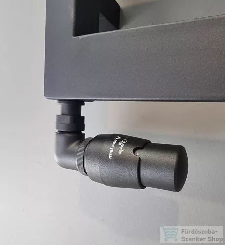 AREZZO design CORNERPEX termosztátos radiátor szelep, fekete, bal AR-CORNERPEX-B-L