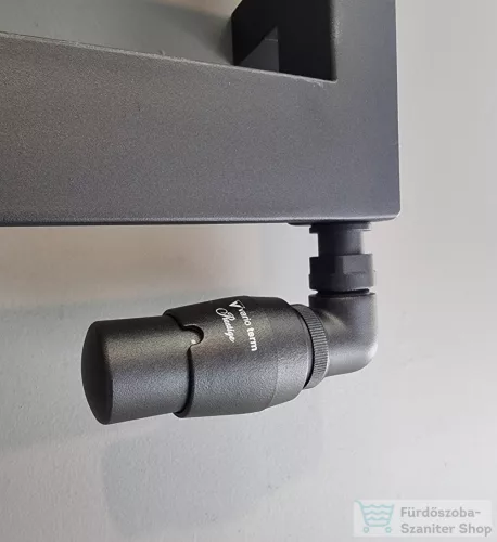 AREZZO design CORNERPEX termosztátos radiátor szelep, fekete, jobb AR-CORNERPEX-B-R