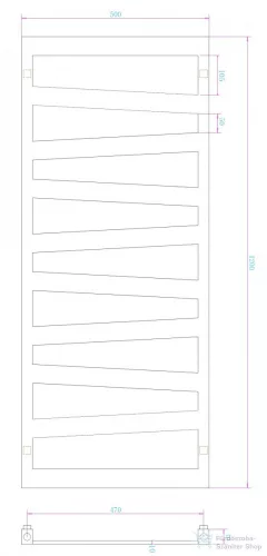 AREZZO design DIAGONAL BLACK 1200x500 törölközőszárító radiátor, matt fekete AR-DB12050