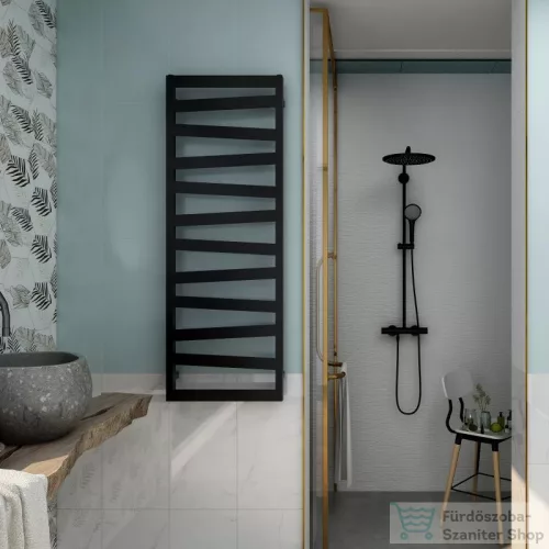 AREZZO design DIAGONAL BLACK 1200x500 törölközőszárító radiátor, matt fekete AR-DB12050