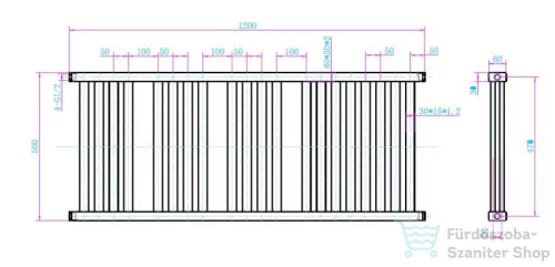 AREZZO design DUO ANTRACIT 1200X500 törölközőszárítós radiátor AR-DU12050A