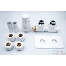   AREZZO design DUOPEX termosztátos radiátor szelep, fehér, bal AR-DUOPEX-W-L