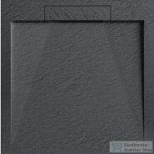   AREZZO design STONE pala hatású öntött márvány zuhanytálca, 90x90 cm-es, antracit AR-DYT099LA
