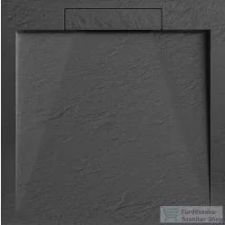   AREZZO design STONE pala hatású öntött márvány zuhanytálca, 90x90 cm-es, antracit AR-DYT099LA