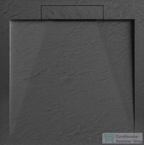 AREZZO design STONE pala hatású öntött márvány zuhanytálca, 90x90 cm-es, antracit AR-DYT099LA