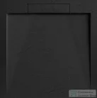 AREZZO design STONE pala hatású öntött márvány zuhanytálca, 90x90 cm-es, fekete AR-DYT099LB