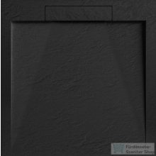   AREZZO design STONE pala hatású öntött márvány zuhanytálca, 90x90 cm-es, fekete AR-DYT099LB