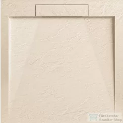   AREZZO design STONE pala hatású öntött márvány zuhanytálca, 90x90 cm-es, beige  AR-DYT099LBG