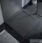 AREZZO design STONE pala hatású öntött márvány zuhanytálca, 90x90 cm-es, fekete AR-DYT099LB