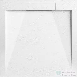   AREZZO design STONE pala hatású öntött márvány zuhanytálca, 90x90 cm-es, fehér AR-DYT099LW