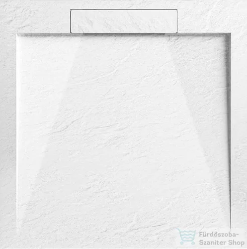 AREZZO design STONE pala hatású öntött márvány zuhanytálca, 90x90 cm-es, fehér AR-DYT099LW