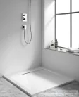 AREZZO design STONE pala hatású öntött márvány zuhanytálca, 90x90 cm-es, fehér AR-DYT099LW