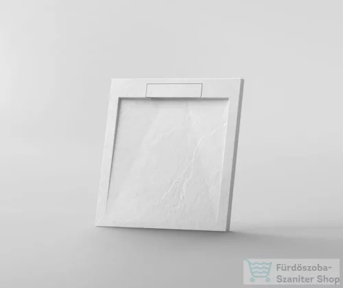 AREZZO design STONE pala hatású öntött márvány zuhanytálca, 90x90 cm-es, fehér AR-DYT099LW