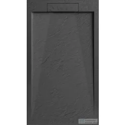   AREZZO design STONE pala hatású öntött márvány zuhanytálca, 120x90 cm-es, antracit AR-DYT129LA