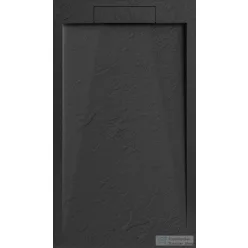   AREZZO design STONE pala hatású öntött márvány zuhanytálca, 120x90 cm-es, fekete AR-DYT129LB