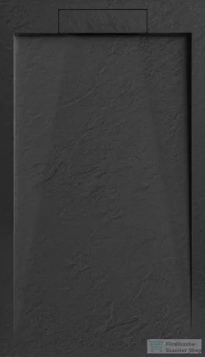 AREZZO design STONE pala hatású öntött márvány zuhanytálca, 120x90 cm-es, fekete AR-DYT129LB